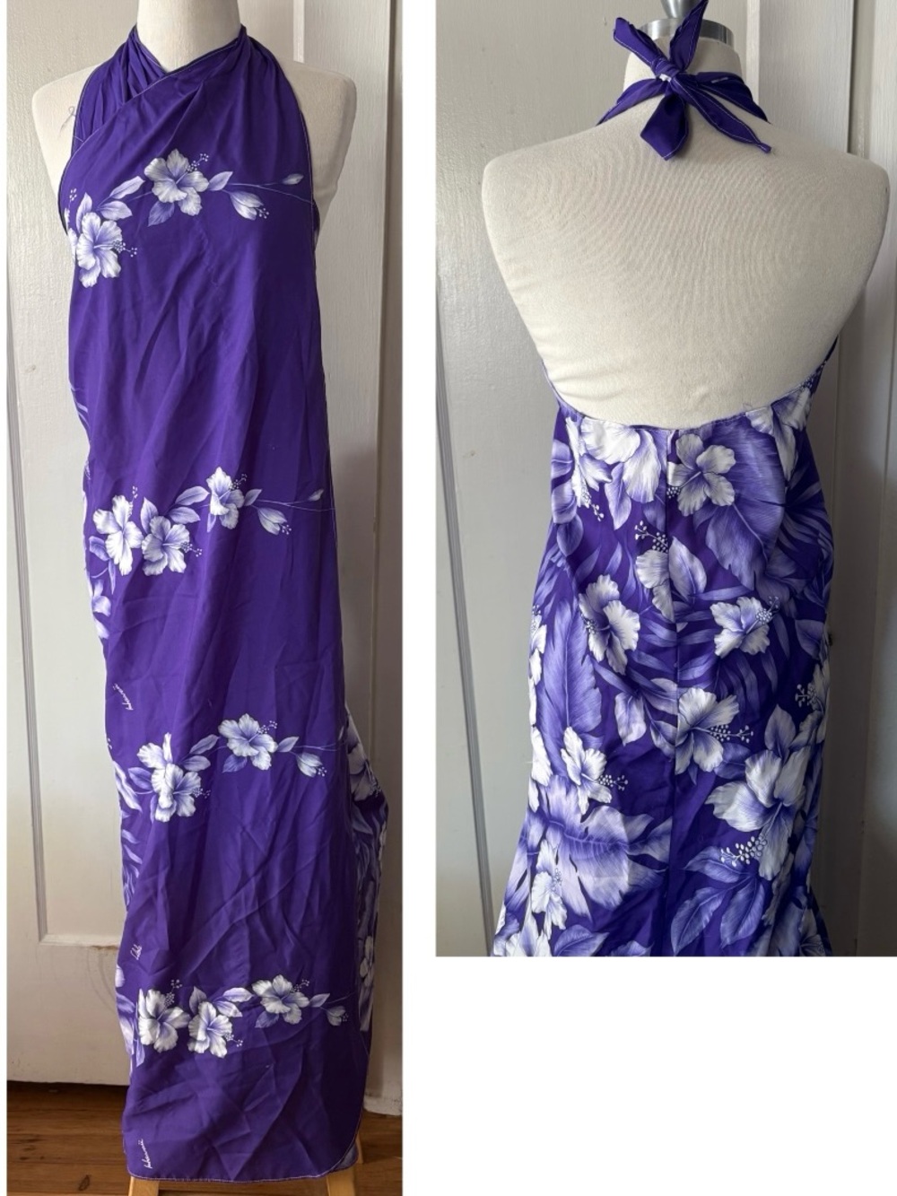 Vintage Purple Hawaiian Dress / Swimsuit Cover Up ~ Small